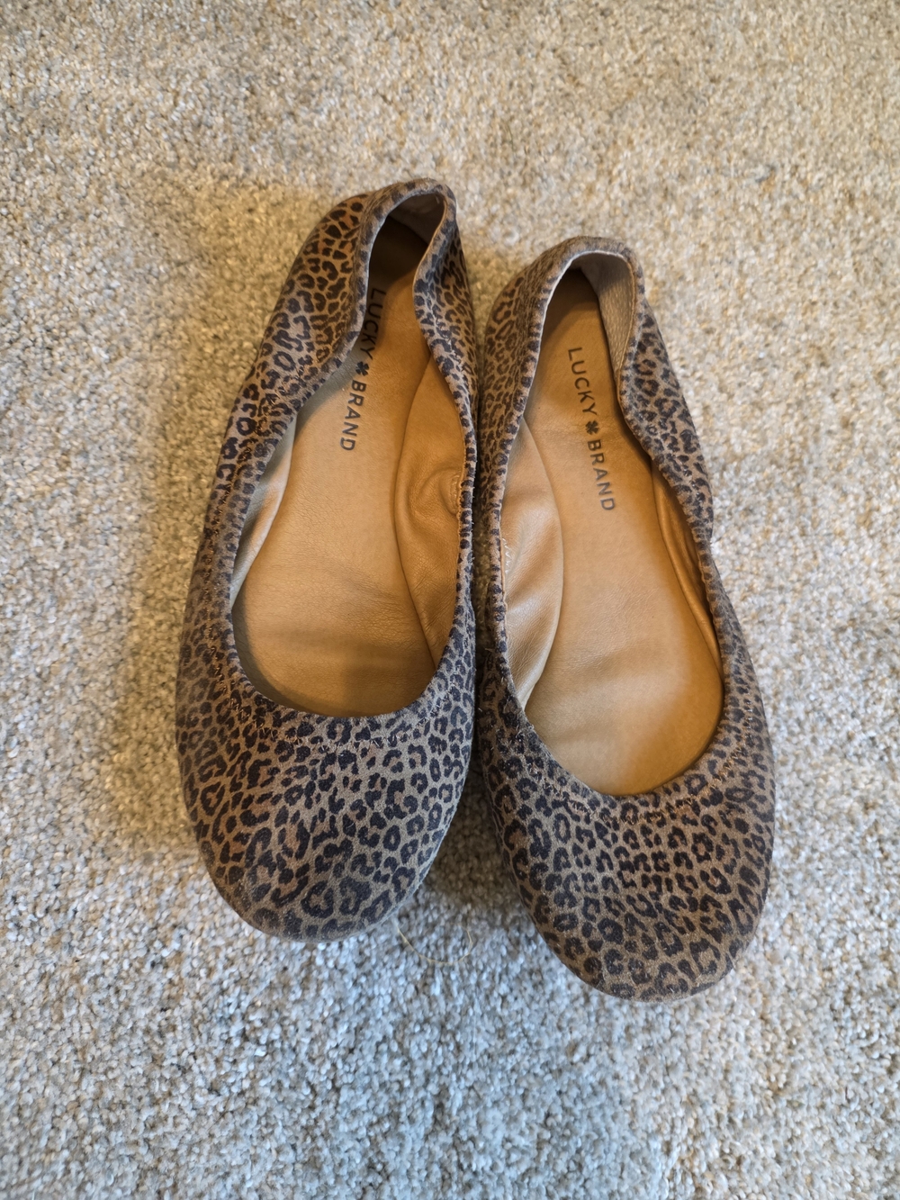 Lucky Brand Leopard Print Ballet Flats - Leather Interior, Suade Exterior